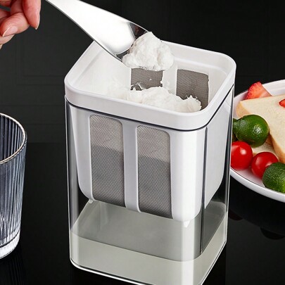 件希臘優格機、漏杓乳清分離器、超細網不鏽鋼過濾籃、細網過濾器、優格機、自製、方形、不含 BAP 的希臘優格過濾器、廚房食品小工具