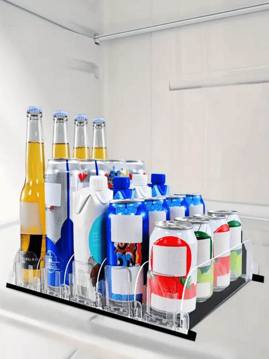5 Rows Of 1 Set,Drink Organizer For Fridge, Refrigerator Bottle Can