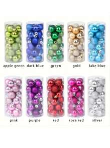 24pcs Gold 3cm Christmas Tree Decorations Set Electroplated Plastic Balls - Gold - View 4