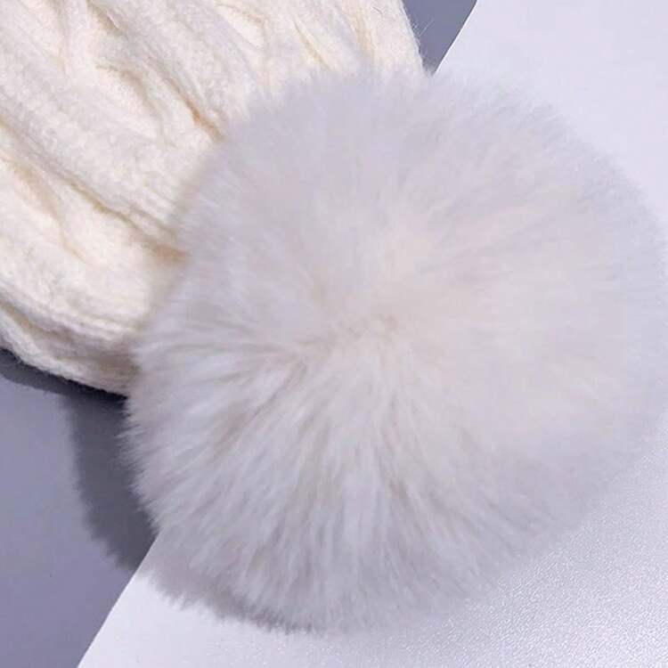 1 Pieza Sombrero De Lana Nuevo De Invierno Beige, Suave Y Cálido, Elegante Y Simple, Con Un Pequeño Detalle De Tejido De Punto - Beis - Ver 5