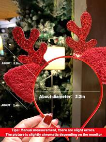 聖誕鹿角髮帶適用於兒童,髮夾,節日禮物,派對角色扮演頭飾配件