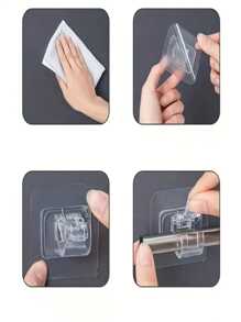 FEPK 2pcs Shower Curtain Rod Holder, Window Curtain Rod Bracket, Adjustable No Drill Shower Curtain Rod Support, Wall-Mounted Curtain Hook, Towel Rod Hook, Kitchen Bathroom Living Room Accessories Home Bathroom Decor Fall Decor Bathroom Accessories Back To School