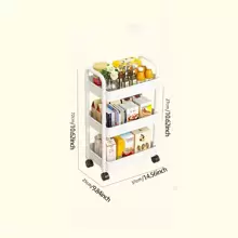 Estante De Almacenamiento De Carrito Multifuncional De 3 Niveles - Negro - Ver 2