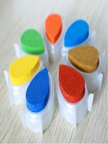 Conjunto De Almohadilla De Tinta Con Forma De Perla Para Sellos De Goma Diy, Incluye Almohadilla De Tinta, Almohadilla De Sello Y 5 Colores Aleatorios - Multicolor - Ver 3