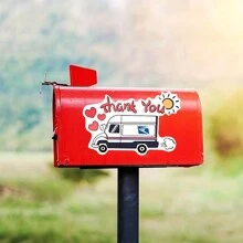 1~3pcs Thank You Sticker For Mailbox, Thank U Stickers Vinyl StickersWith Love And Support For Mail Carriers - White - View 2