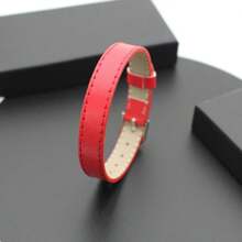 1pc 10mm Pu Leather Watch Strap & 6pcs Multi-color Beaded Bracelet Set Compatible With 10mm Alphabet Oil Drip Diy Personalized Watchband Wristband