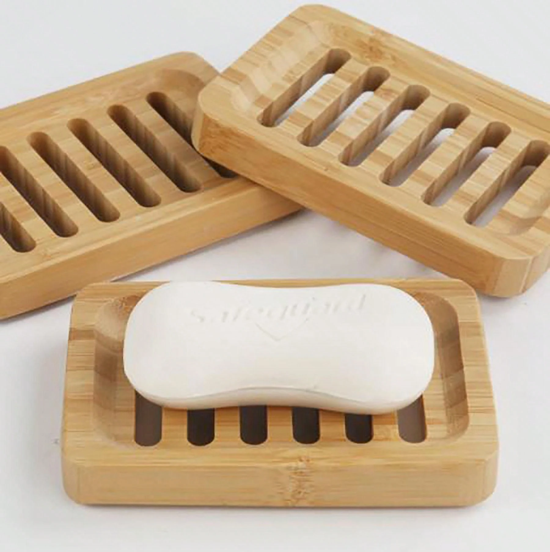 Bamboo Soap Box Tray, Handmade Soap Holder, Bathroom Soap Dish With ...