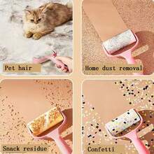 Pet Hair Remover, Easy To Remove Dog And Cat Hair, Clothing Lint Roller And Car Seat Dust Remover 1pc - Pink - View 3