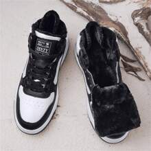 Zapatos de media caña para patinaje para hombre, zapatillas deportivas, zapatos casuales negros de caña alta con forro térmico para invierno, zuecos deslizantes para exteriores