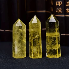 1pc Citrine Healing Obelisk - Natural Yellow Quartz Sticks for Home Decor and Power Stone Pyramid Decoration
