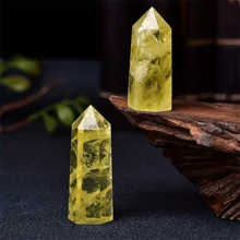 1pc Citrine Healing Obelisk - Natural Yellow Quartz Sticks for Home Decor and Power Stone Pyramid Decoration