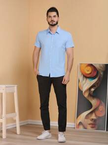 Men Shirts - 淺藍色 - 查看 3