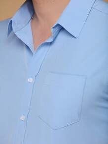 Men Shirts - 淺藍色 - 查看 2