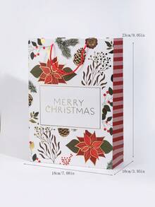 1入組新款聖誕紙提包,加厚聖誕節節日禮物包,金色紙屑設計,購物袋,派對包,派對禮品包