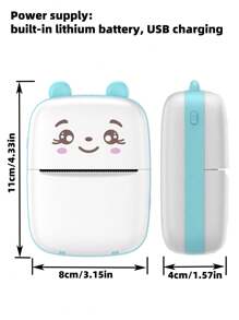 1個薄袋式迷你相片打印機,usb充電熱敏標籤打印機,可攜式bt無線手機打印機,配有1捲熱感紙,與android和ios系統兼容 - 粉色 - 查看 3