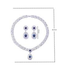 1 bộ Của phụ nữ Sang trọng Giọt nước mắt Vòng cổ mặt dây chuyền & Hoa tai Bộ Với Mạ vàng Đồng , Thích hợp Cho đám cưới , Bữa tối , Quà sinh nhật , Buổi tiệc - Màu xanh lam - Xem 5