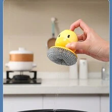 1pc Yellow Cartoon Duck Cleaning Brush - Yellow - View 5