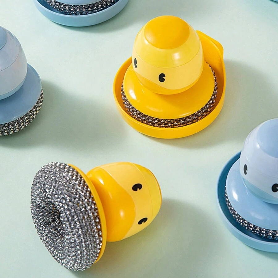 1pc Yellow Cartoon Duck Cleaning Brush - Yellow - View 1