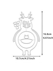 【christmas Party】1pc Christmas Reindeer Frame Decoration Carbon Steel Metal Die Cut For Paper Craft Cutting, Cartoon Style Decoration, Suitable For Envelopes, Greeting Cards, Picture Frames Diy Die Cutting