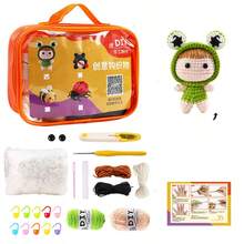 Creative Doll Crochet Diy Material Set, Handmade Crochet Doll Pendant Tool Kit, Hook Knitting Diy Tool Set - Green - View 4