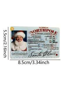 1pc Santa Claus Driver's License Lost & Found, Christmas Eve Santa Claus Flight License, Christmas Decoration Gift - Multicolor - View 4