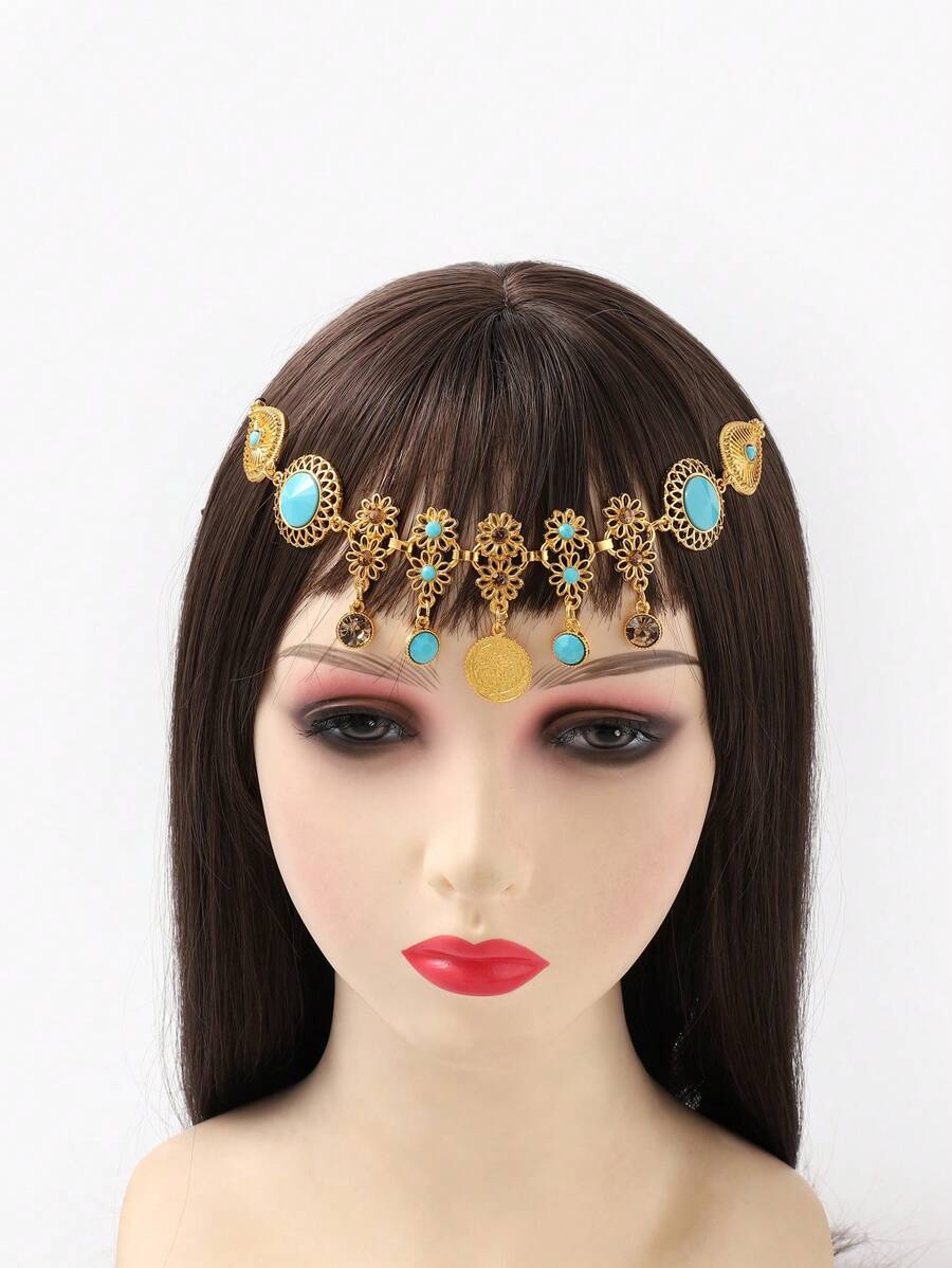 1 Pieza Peinado De Novia Con Flecos Para Bailar Con Pedrería De Cristal - Multicolor - Ver 1