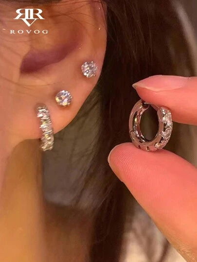 2 Pairs Of Niche High-End Light Luxury Fashion French Elegant Niche Ladies Cold Style Daily Versatile Dating Exquisite Commuting Copper Inlaid Earrings Set