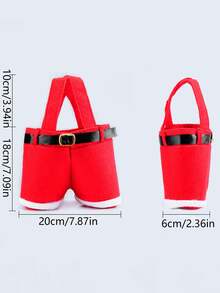 1pc Large Christmas Santa Gift Bag, Pants Shape Candy Handbag - Multicolor - View 2