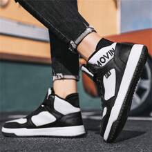 Zapatos de media caña para patinaje para hombre, zapatillas deportivas, zapatos casuales negros de caña alta con forro térmico para invierno, zuecos deslizantes para exteriores