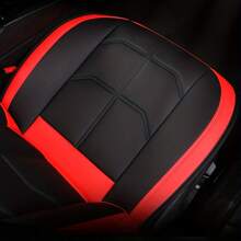 1 件裝汽車座墊 Pu 皮革前座椅套,搭配 H 刺繡,四個季節,汽車內裝配件