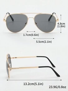 2pcs Aviator Metal Outdoor Driving Beach Fashion Fashion Glasses, Suitable For Daily Use Beach Accessories Glasses Shades For Summer Beach Vacation,Outdoor,Travel - Multicolor - View 5