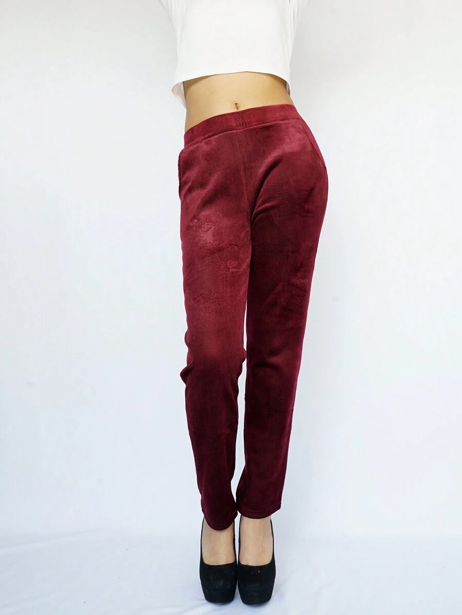pantalon afelpado mujer/pantalon afelpado para el frio/Ropa de Mujer - Rojo - Ver 1