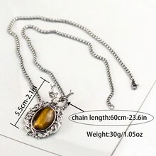 1個時尚優雅的雕刻鹿角墜飾項鍊,鑲有寶石,適合情侶的聖誕禮物