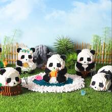 1pc Panda Building Blocks, Christmas Gift, Desktop Decor, Micro Decor, Cute Bricks, Birthday Gift, Boyfriend/Girlfriend Gift, Handmade Product, Panda Huahua - Multicolor - View 7