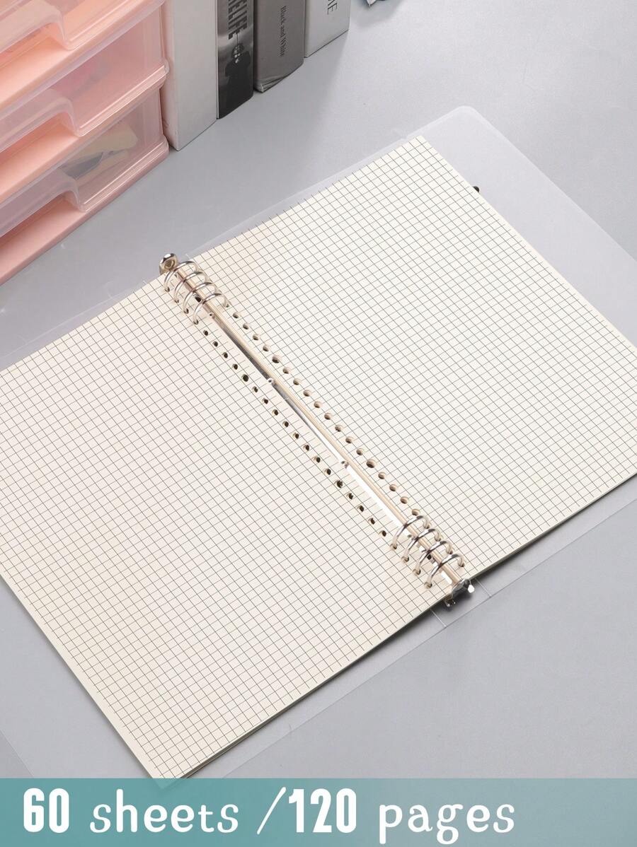 1pc Grid Style Notebook, Simple & Fashionable, Removable Inner Pages
