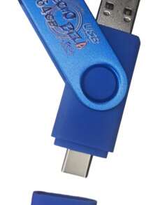 Memoria Usb Pendrive Flash Drive 64gb 2en1 Tipo C + Usb 3.0 - Azul - Ver 1