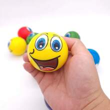 1pc Cartoon Sponge 6.3cm Colorful Emoji Ball / Mood Ball, Random Style, Funny Stress Relief Squeeze Ball, Office Interactive Toy, Party Gift - Multicolor - View 5