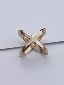 1pc Fashionable Simple Zinc Alloy X Design Scarf Buckle - Yellow Gold - View 5