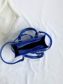 Toamnă și iarnă Nou stil coreean la modă Motocicletă Inspire geantă de mână strălucitoare pentru umăr, geantă mică pătrată pentru femei, casual șic