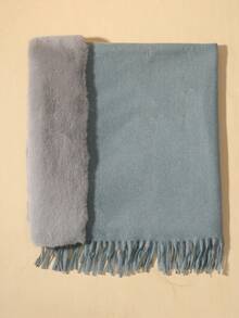 1 Miếng Quý cô Màu thuần Ấm áp Cổ điển Vòng cổ Tách Khăn choàng Thích hợp Đối với Hằng ngày Và Buổi tiệc Sử dụng - Màu xanh Bạc hà - Xem 4