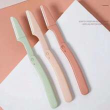 3pcs/Set Grooming Eyebrow Razor & Shaver Set, Safety Eyebrow Trimmer & Shaver, Exfoliating Dermaplaning Tool, Body Hair Removal Trimmer And Face & Eyebrow Razor Set Long Handle Safety Blade With Precision Cover Women Eyebrow Shaping Tools Suitable For Or Travel Use