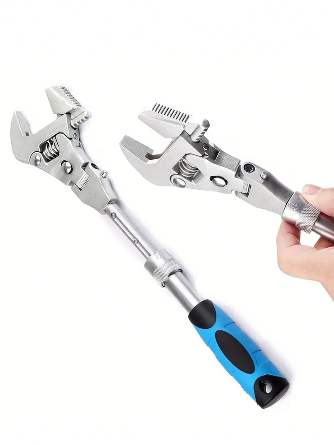 Adjustable Crescent Wrench With Extendable Ratcheting Head, 5in1