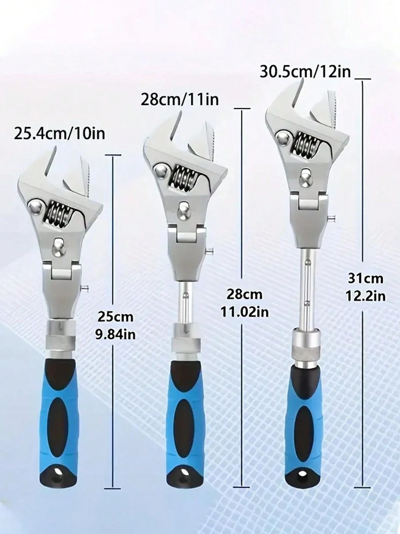 Adjustable Crescent Wrench With Extendable Ratcheting Head, 5in1