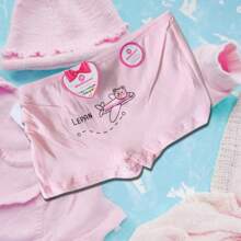 Bóxer para Niña de Algodón, 4 Piezas Con diseño de osos, corazones, aviones y la frase BABY. - Multicolor - Ver 10