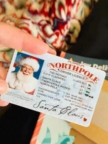 1pc Santa Claus Driver's License Lost & Found, Christmas Eve Santa Claus Flight License, Christmas Decoration Gift - Multicolor - View 2