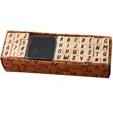 40 件木制橡皮图章、字母/数字图章套装，适用于 DIY 工艺剪贴簿卡片制作。学生文具。 - 黑色 - 查看 4