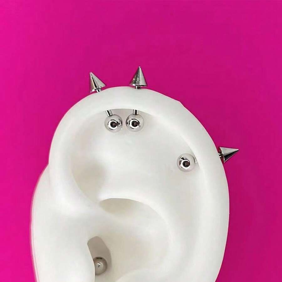 5pcs/Set Stainless steel Spike Earring Helix piercing Tragus Forward Helix Evil Ear Piercing Body Jewelry Punk style