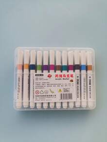 1盒24色丙烯水彩標記筆套裝,適用於學生美術繪畫 - 彩色 - 查看 4