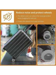 8pcs Black Luggage Case Wheel Protection Cover - Black - View 4