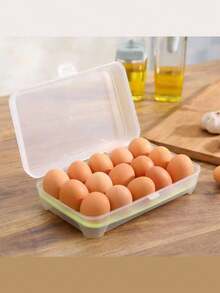 1pc 15-grids Kitchen Refrigerator Egg Storage Box Plastic Portable Food Organizer Container, Random Color - Multicolor - View 6
